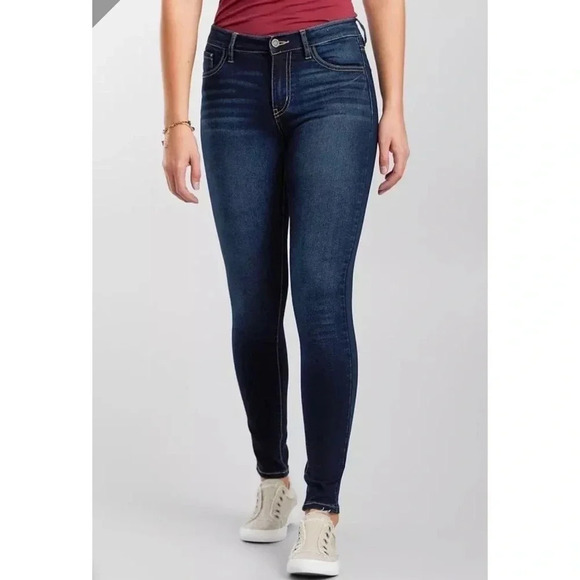 KanCan Dark Wash Mid Rise Skinny Jeans Size 28 - Picture 1 of 8